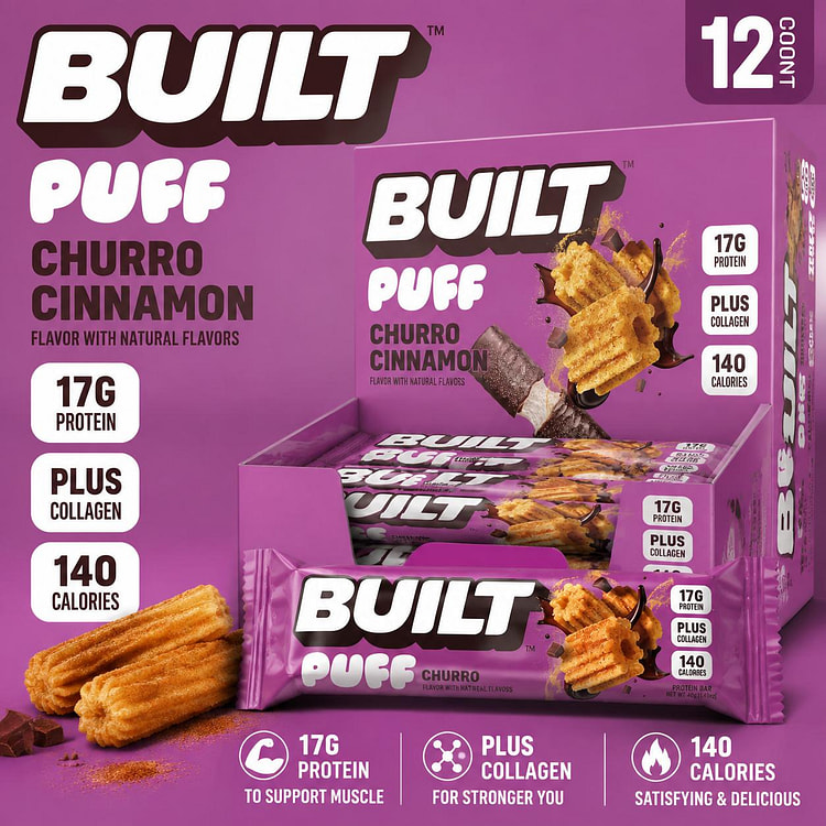 BUILT Puff Churro 1.41oz 12ct 1 each
