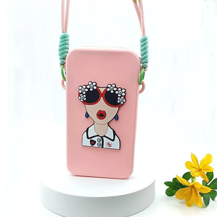 可爱硅胶多功能时尚手机包 粉色 1 个