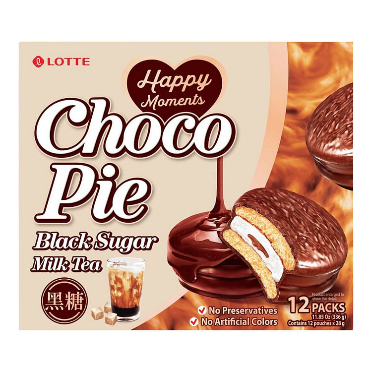 Lotte Choco Pie Black Sugar Milk Tea 12PK 11.85oz 1 each