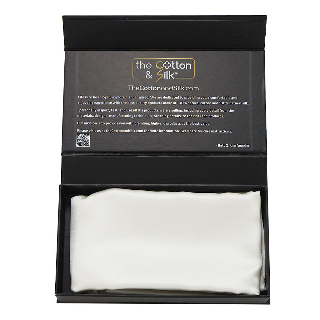 100% 6A 22 Momme Mulberry Silk Pillowcase, Zipper Closure, Cream, Standard/Full (20“x26“) 0.5 lb