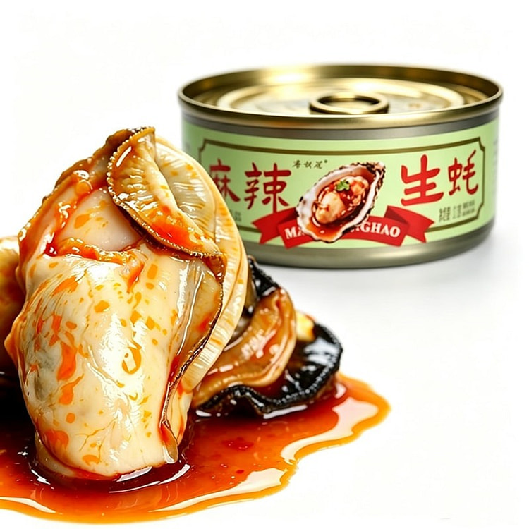 新鲜麻辣生蚝 罐头即食 海蛎子肉 海鲜罐头 下酒菜 100 克*2 罐