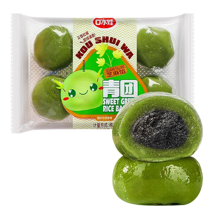 口水娃 传统艾草糯米青团 芝麻馅 6枚 260 克