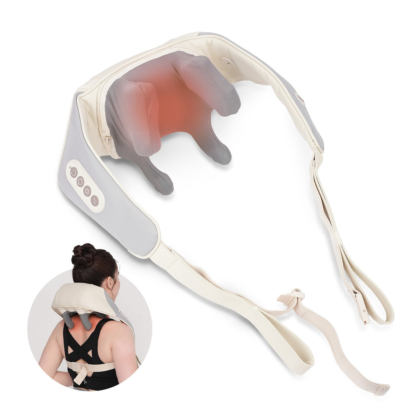 HubiCare Mini Shiatsu Neck Massager, Shoulder Neck Massager with Heat 1 count