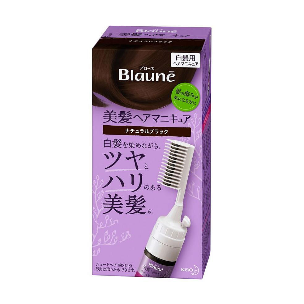 KAO Blaune hair dye with comb 80g natural black 1 each