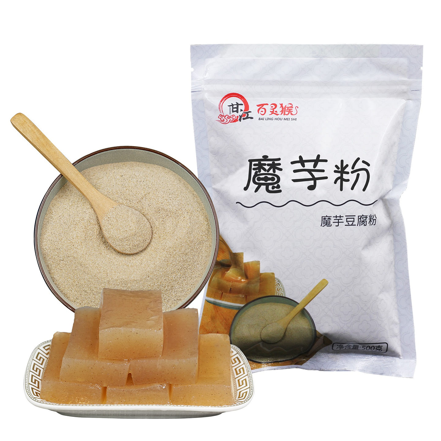 Sichuan black Konjac Tofu Powder 500g, Can make 50 pounds konjac tofu. 17.63 oz
