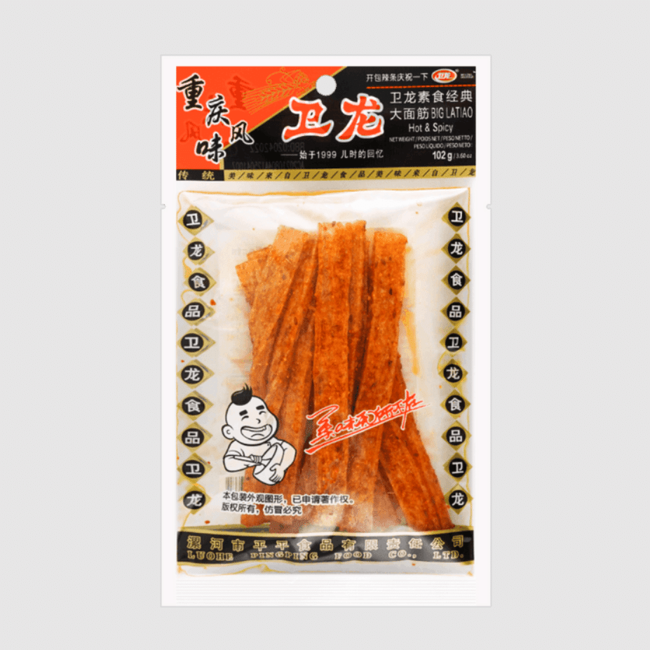 临期08/22/26卫龙 怀旧大面筋 辣条102g 1 份