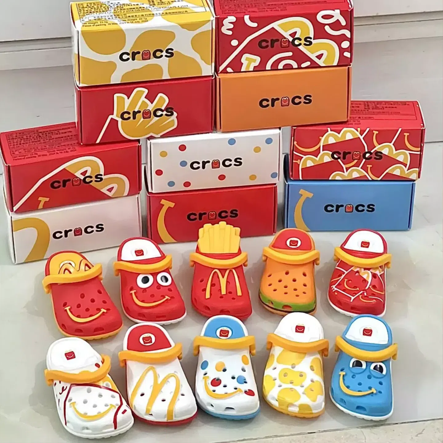 10 PCS Cute 2024 McDonald’s Mini Crocs Keychain Happy Meal Toys Completed Set 1 count