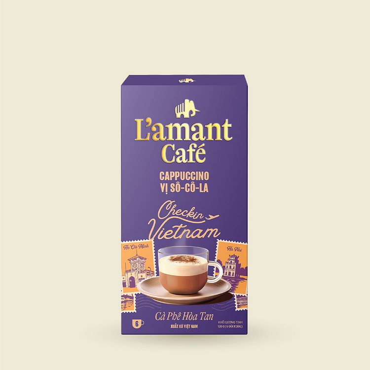 L'amant Cafe Chocolate Cappuccino Instant Coffee 120 g*4 boxes