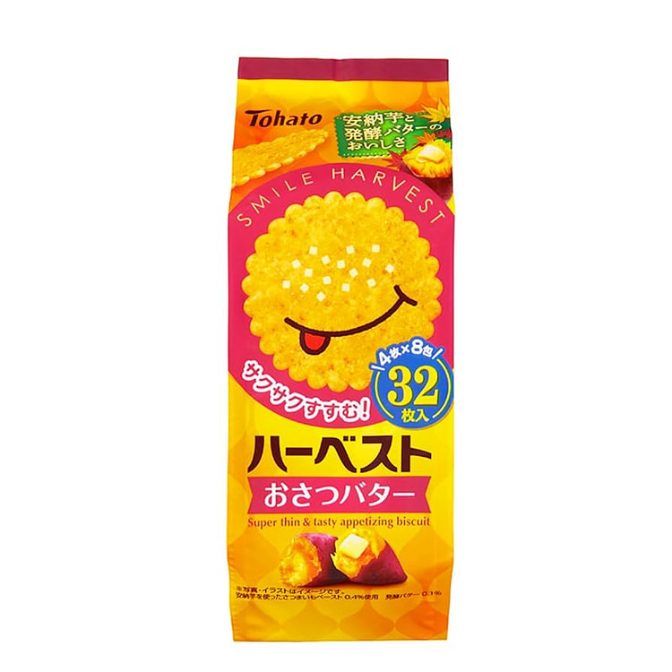 Tohato Baked Sweet Potato Butter Biscuits 32pcs 1 pack