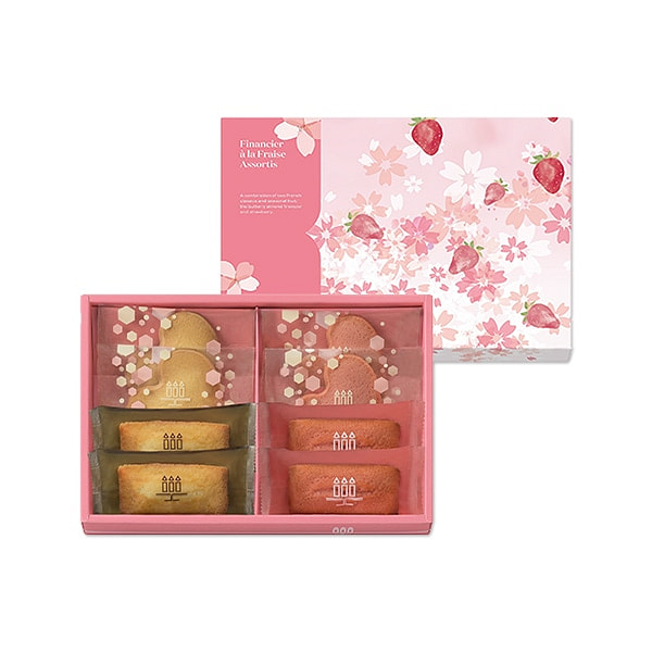 三只蜡烛 樱花草莓饼干蛋糕 礼盒 5枚