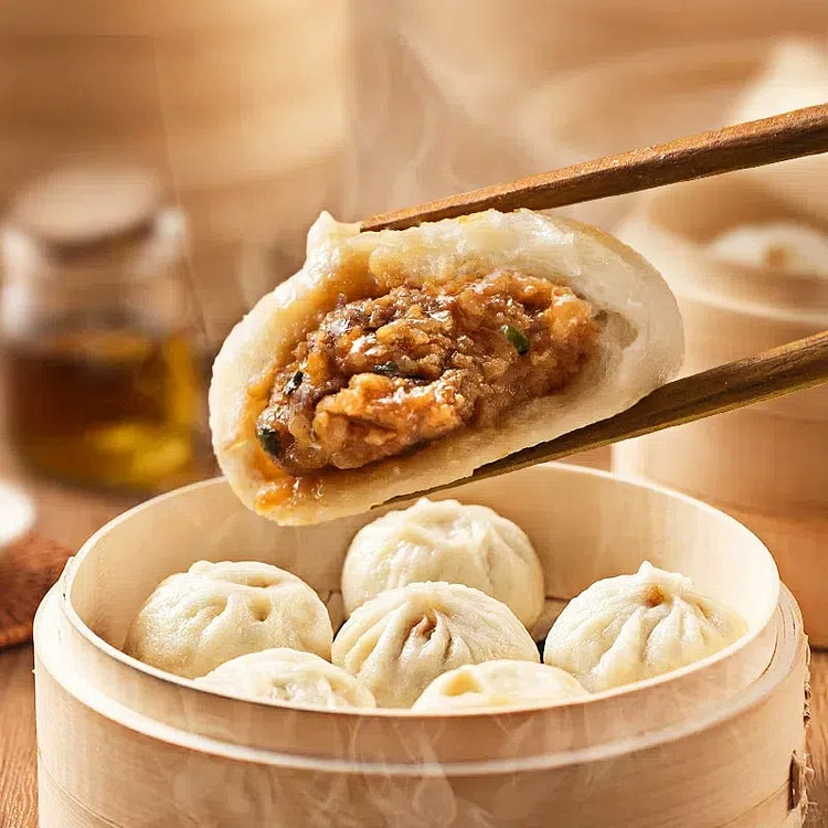 网红丑包-小葱酱肉小笼包 手工6个约320g