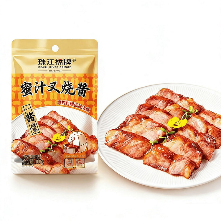 珠江桥牌蜜汁叉烧酱叉烧调料排骨腌料酱广式蜜汁调味料 100 克