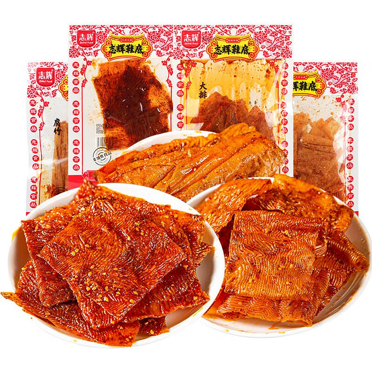 志辉变态鞋底辣条 江西鞋底大辣片 老式脆豆皮零食 400 克