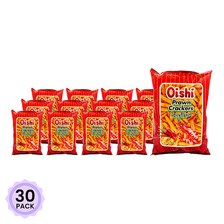 Snack Oishi Vị Tôm Cay, Cỡ Lớn 90 g*30 pack