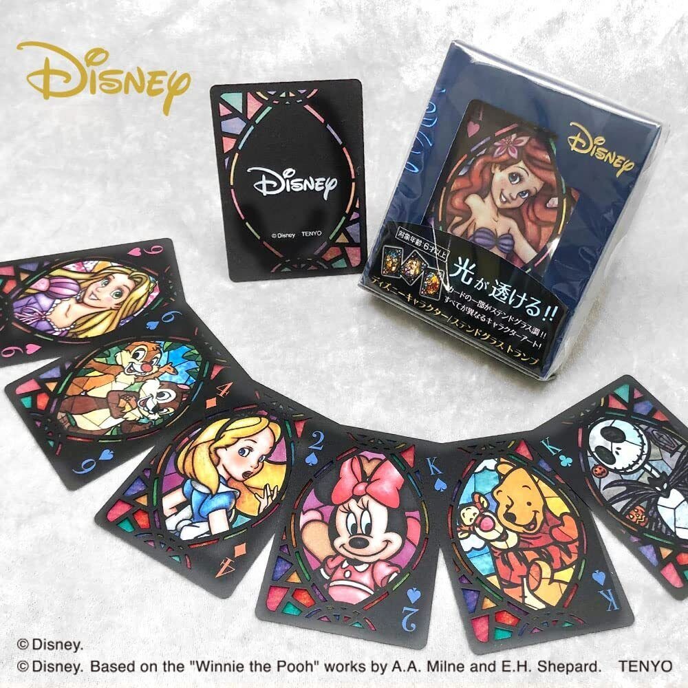 ミッキー プラスチックカード Japan Tokyo Disney character stained glass style playing cards PVC