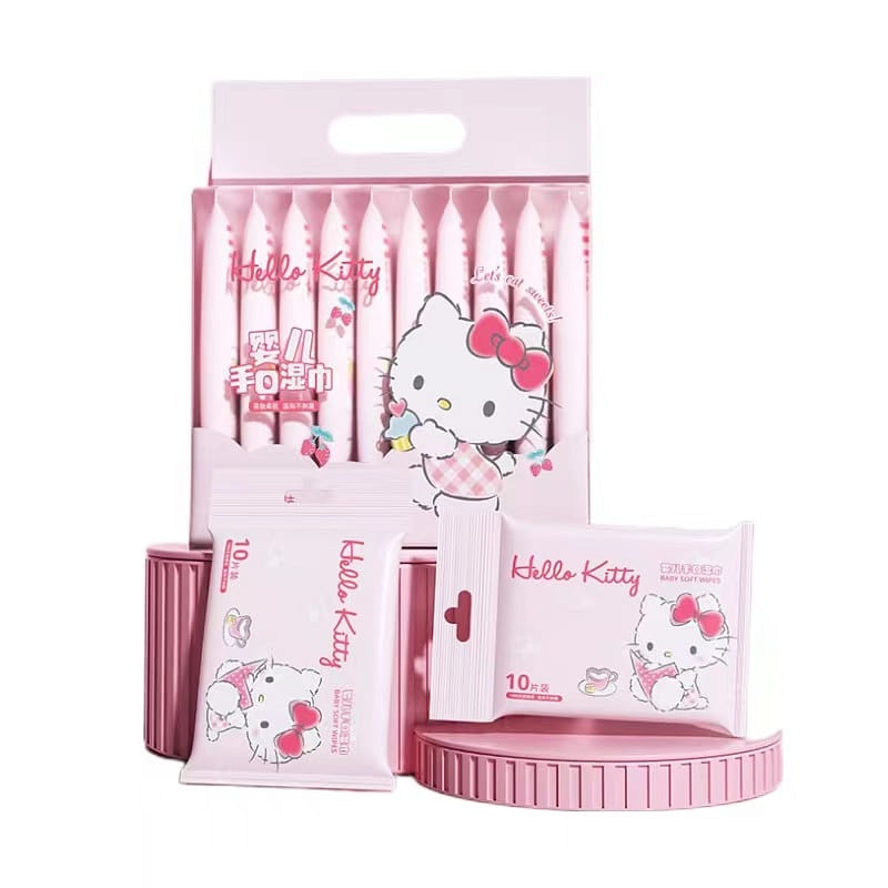 Sanrio Baby Hand Mouth Wipes Household Wipes Outdoor Portability -Hello Kitty 1 each