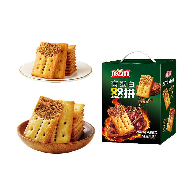 纳滋宝酥脆饼干牛鸭双拼口味418g*1盒 418 克