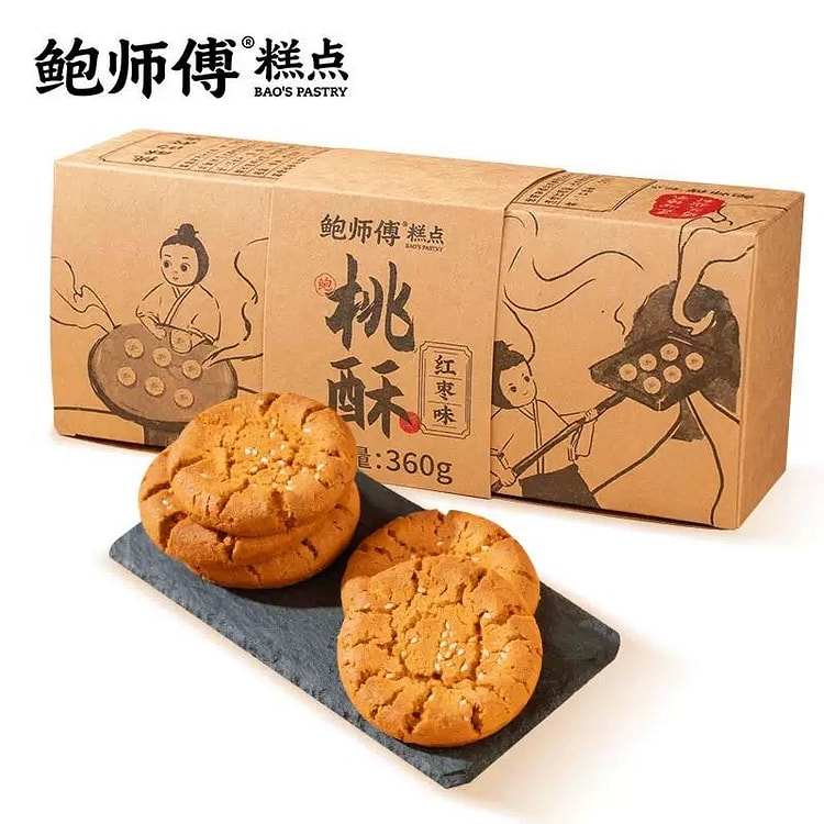 鲍师傅红枣味桃酥传统中式零食糕点心 360 克
