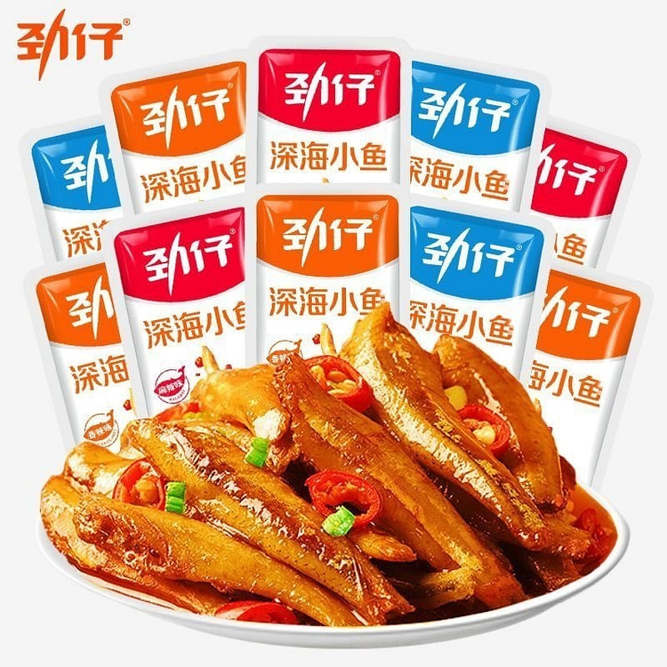 Jinzai Deep Sea Small Fish Spicy + Mala 20 Packets 140 g