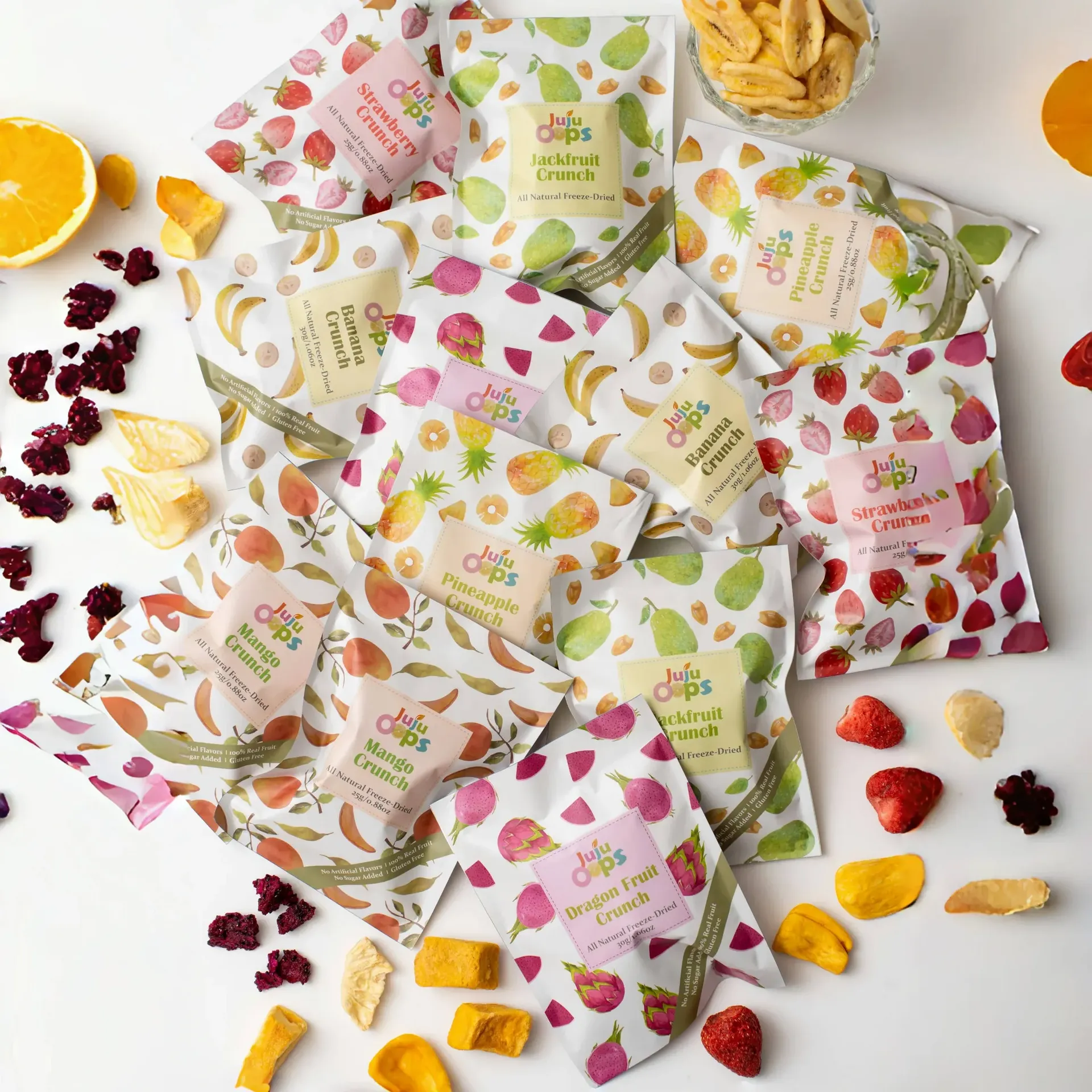 Juju Oops-Mix Freeze Dried Fruits,1Ounce,12Packs 1 box