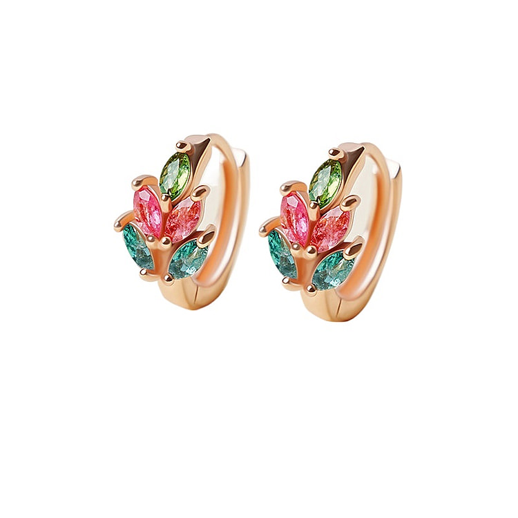 宫里上新 碧玺耳环纯银耳饰花香涟漪 13*7mm 1 盒