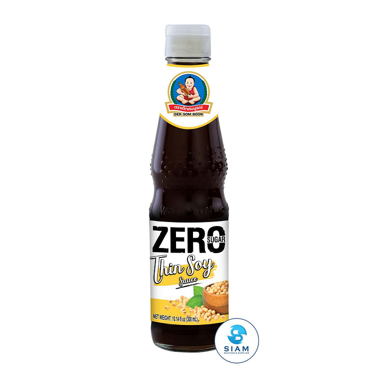 DEK SOM BOON Zero Sugar Thin Soy Sauce 300ml,Vegan 10.14 fl.oz