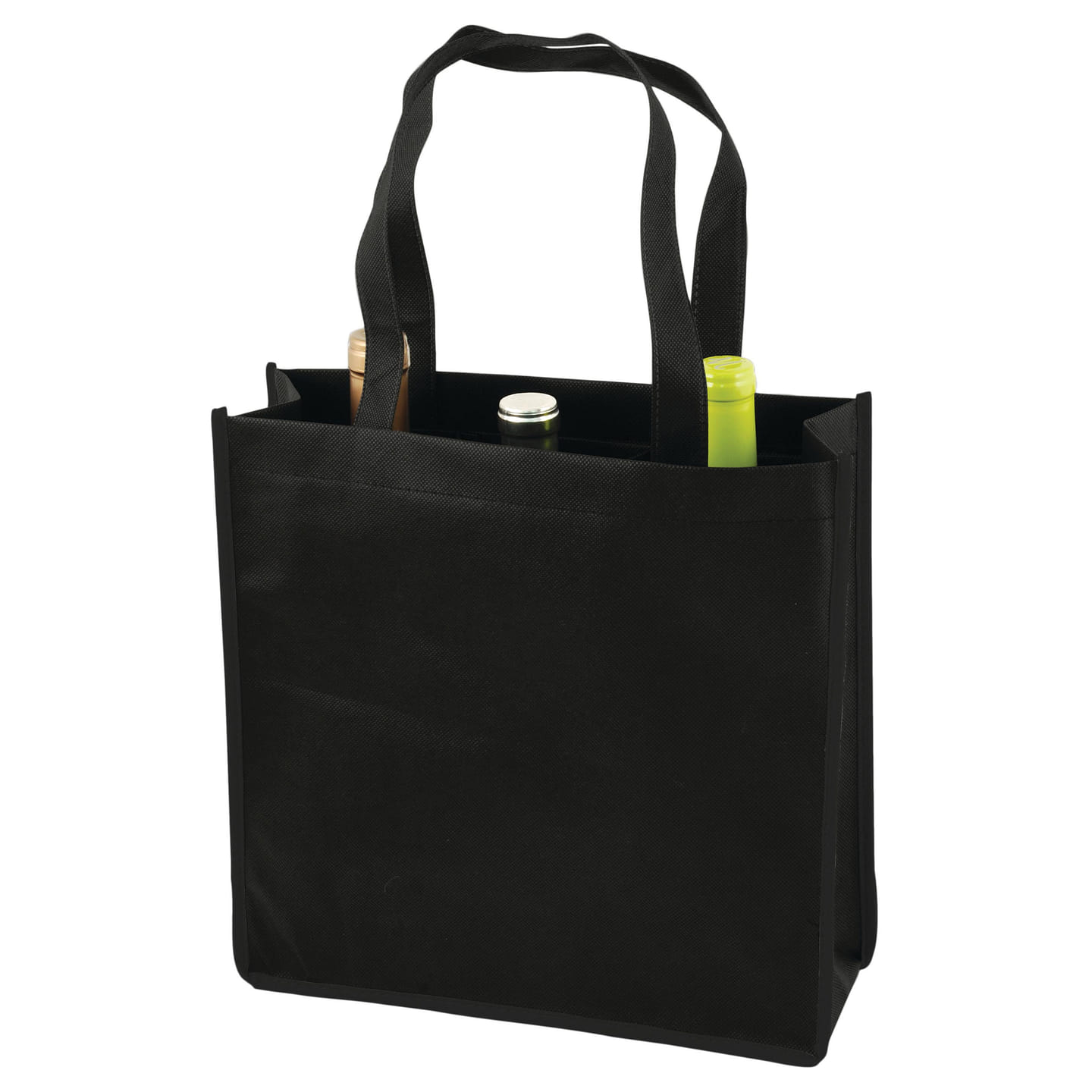 3 Bottle Non Woven Tote In Black by True 1 each