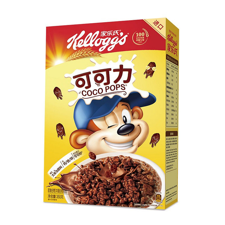 家乐氏可可力进口儿童即食冲饮高钙麦脆早餐350g 350 克