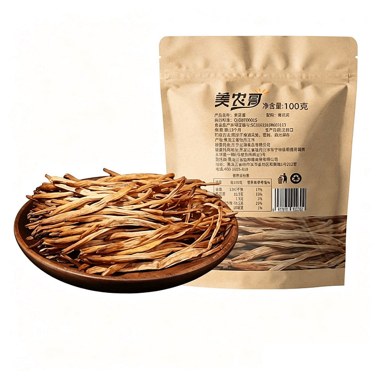 美农哥东北黄花菜纯干货脱水无硫熏农家自产自然晾晒 100 克