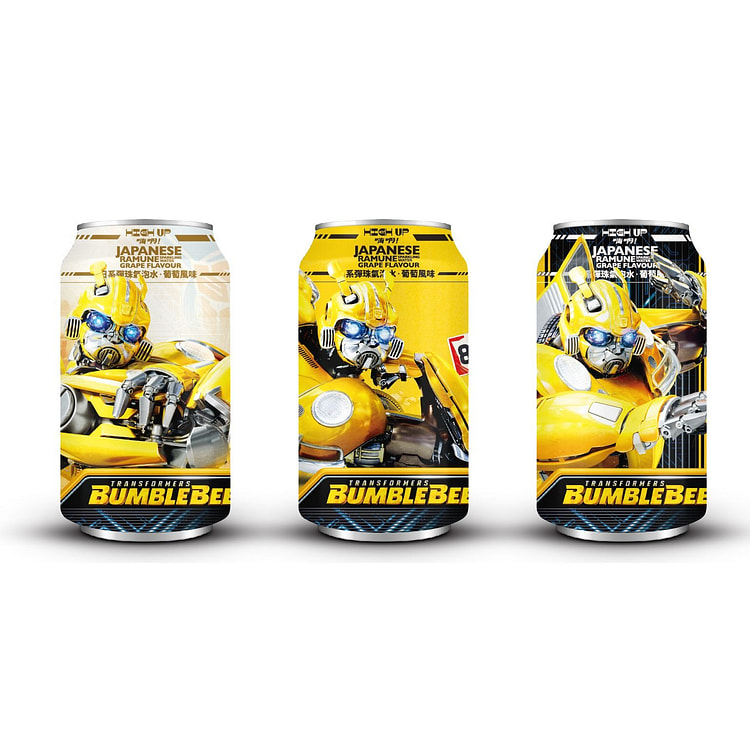TRANSFORMERS BUMBLEBEE SPARKLING WATER GRAPE 3 can
