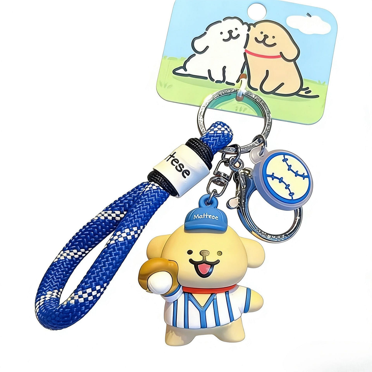 A keychain with a line-shaped puppy. 1 piece. 1 each