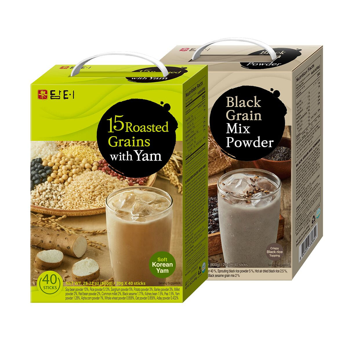 Damtuh 15-Grain & Black Grain Drink Mix, 2 Boxes 80 count
