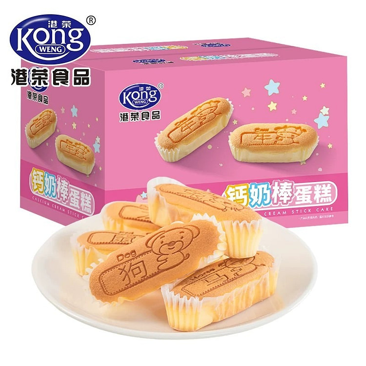 港荣钙奶棒蛋糕学生上班族早餐代餐糕点儿童营养零食 420 克