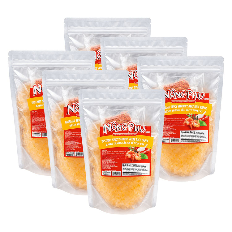Instant Spicy Shrimp Satay Rice Paper Pack Of 6 5.3 oz