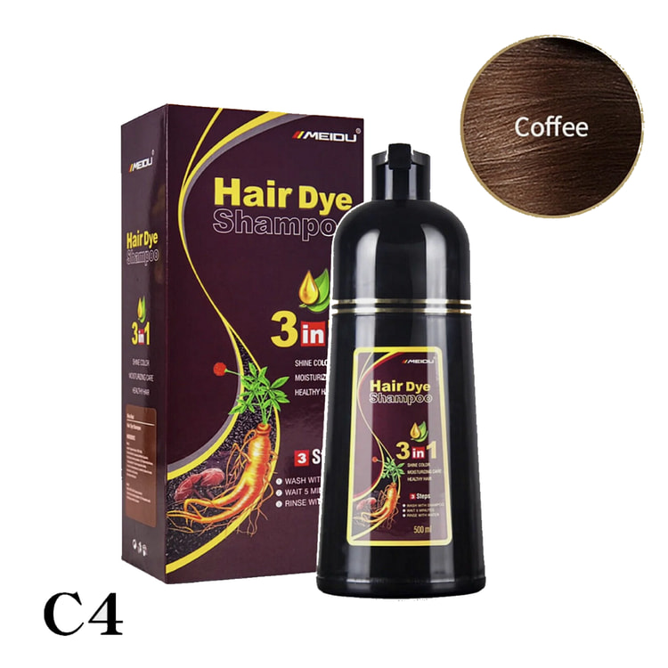 美都三合一染发洗发水 咖啡棕 500ml