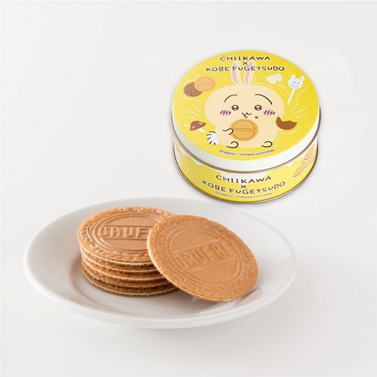 神户风月堂 草莓味夹心饼干 6枚入 黄罐