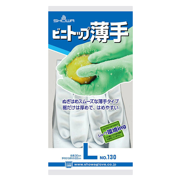 SHOW Glove Thin Vinyl Top White L Size 1 count