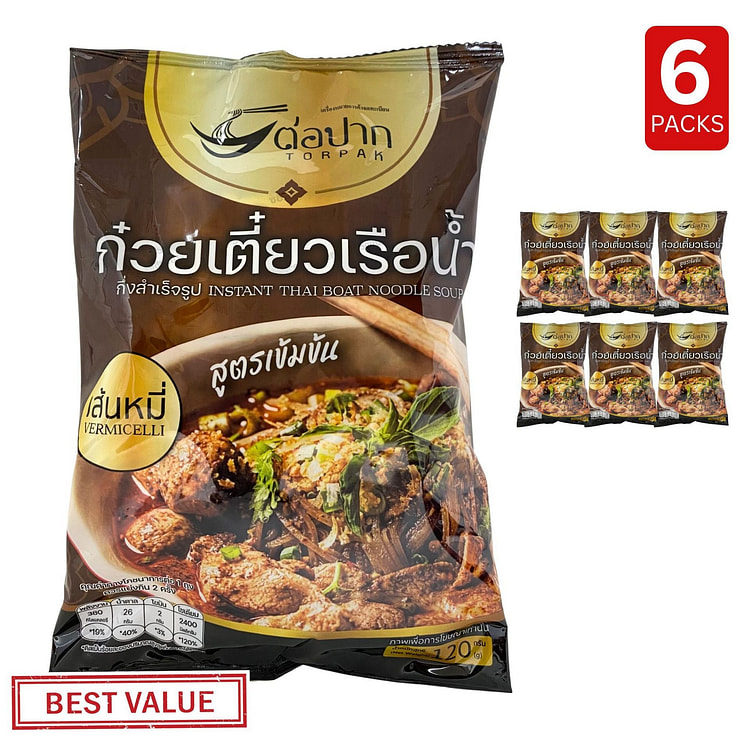 Torpak Thai Boat Noodle Soup Vermicelli 6 count