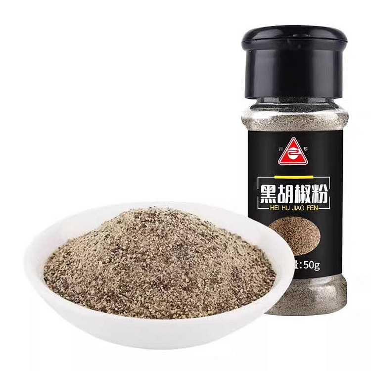 川珍黑胡椒粉50g*1搭配青花椒白胡椒花椒孜然粉辣椒面调料撒料香料 (min 2)