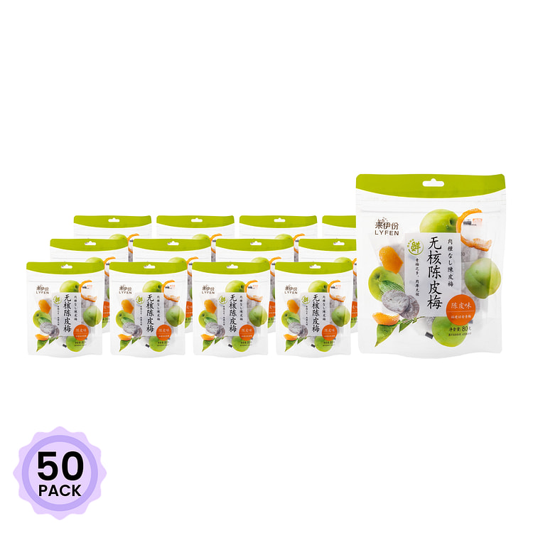 Mận Không Hạt Ngào Vỏ Cam Lyfen 80 g*50 pack