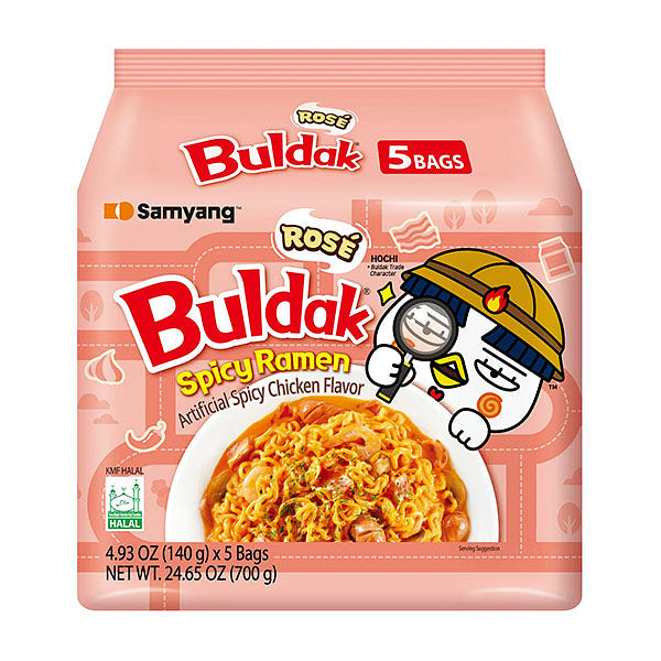 Samyang Buldak Spicy Chicken Stir-Fried Ramen (5-Pack) - Rose