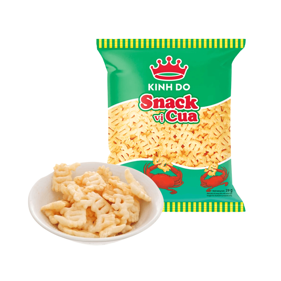Snack Cua Kinh DO Bim Bim Cua Xanh 29gr 29 กรัม
