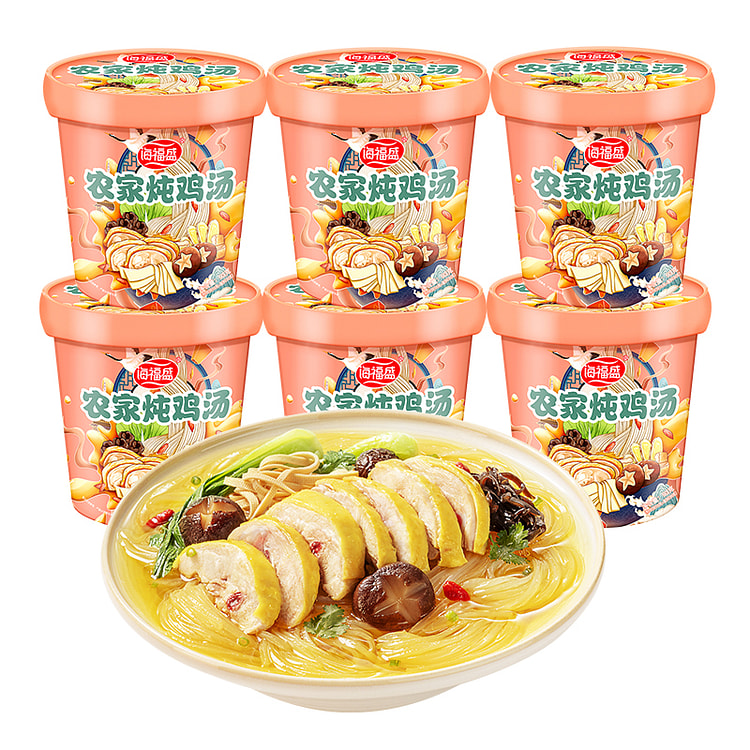 海福盛 农家炖鸡汤速食粉丝  93g*6桶装