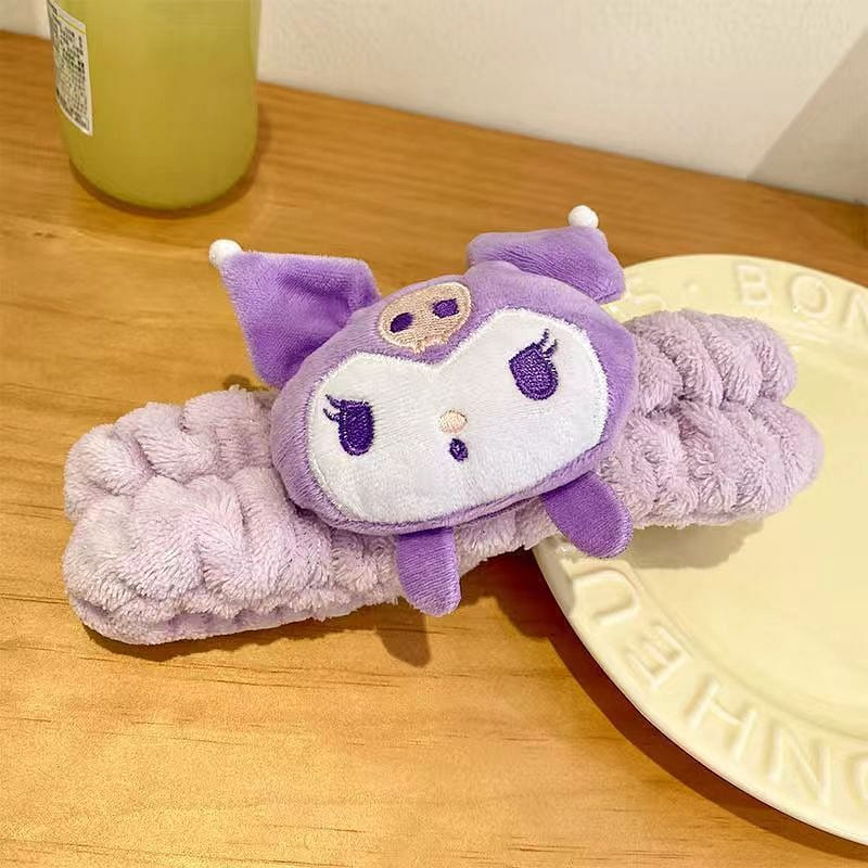 Sanrio Face Wash Headband Cute Headwear Plush Hair Band-Kuromi 1 each