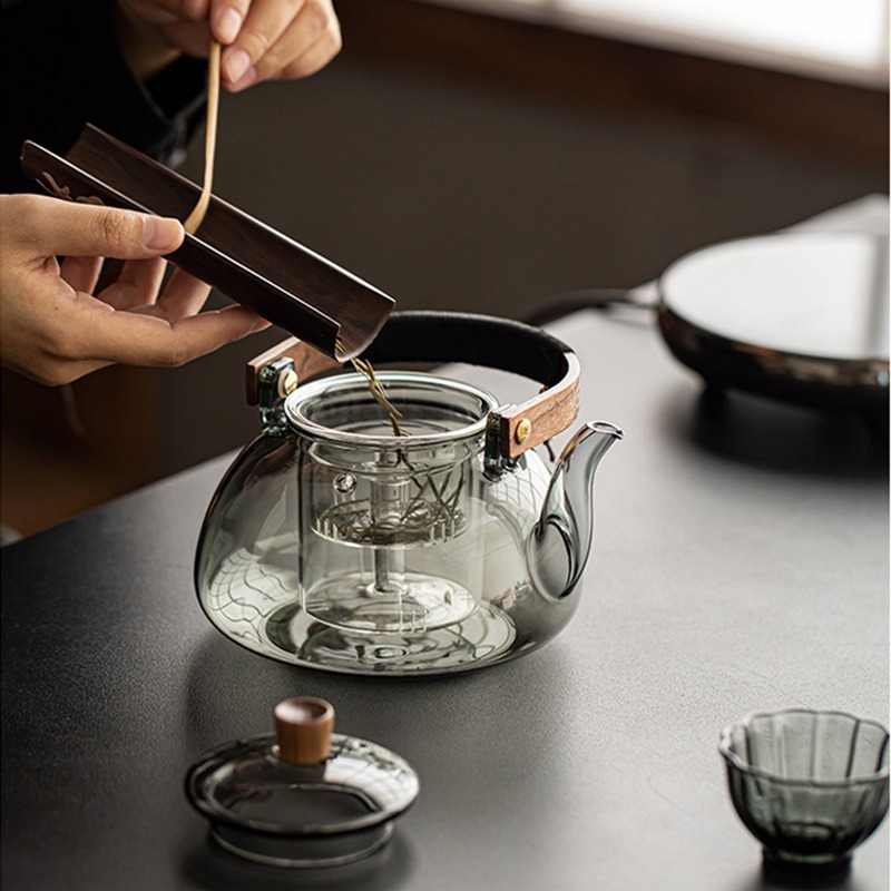 スビキアワ　ティーポット Get Japanese Style 950ml Gray Glass Teapot with Removable Infuser
