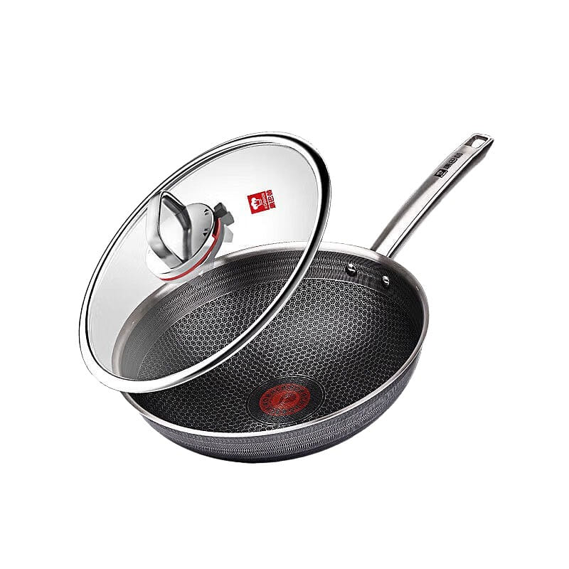 KBH Stainless Steel Wok, Red Heat Indicator 32cm 1 each