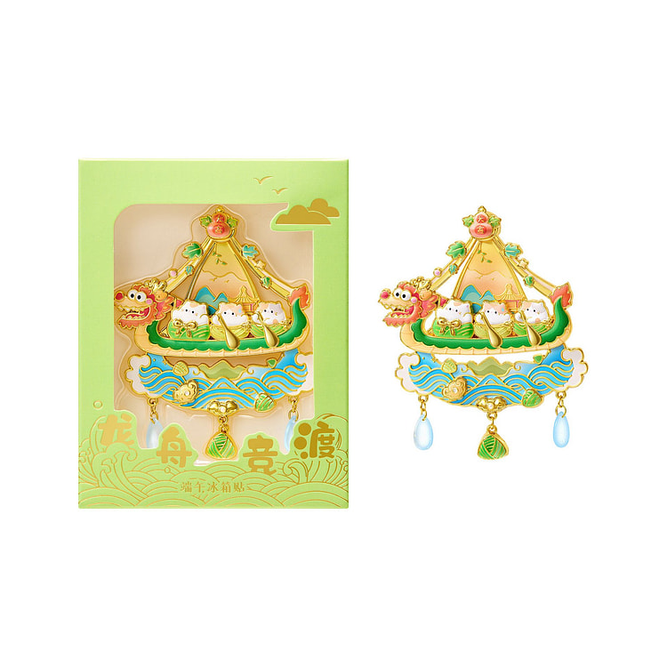 Movable Dragon Boat Metal Fridge Magnet *1 1 case