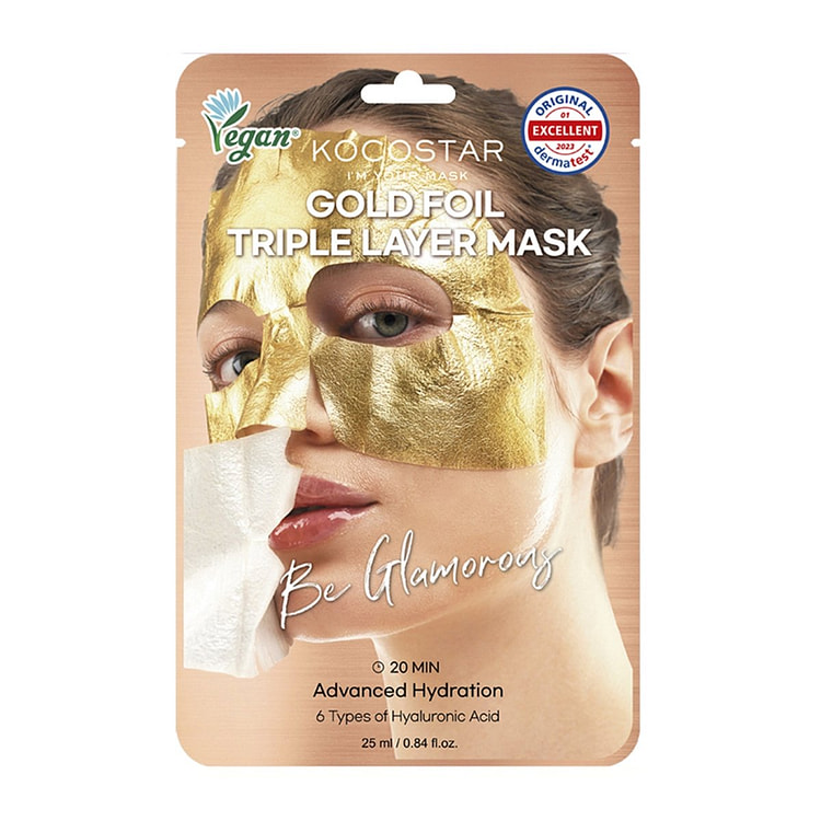 KOCOSTAR Premium Gold Foil Triple Layer Mask 1Pcs