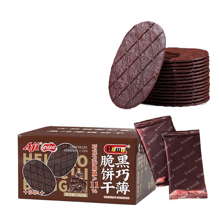 Aji 黑巧薄脆饼干巧克力可可华夫脆360g*1箱