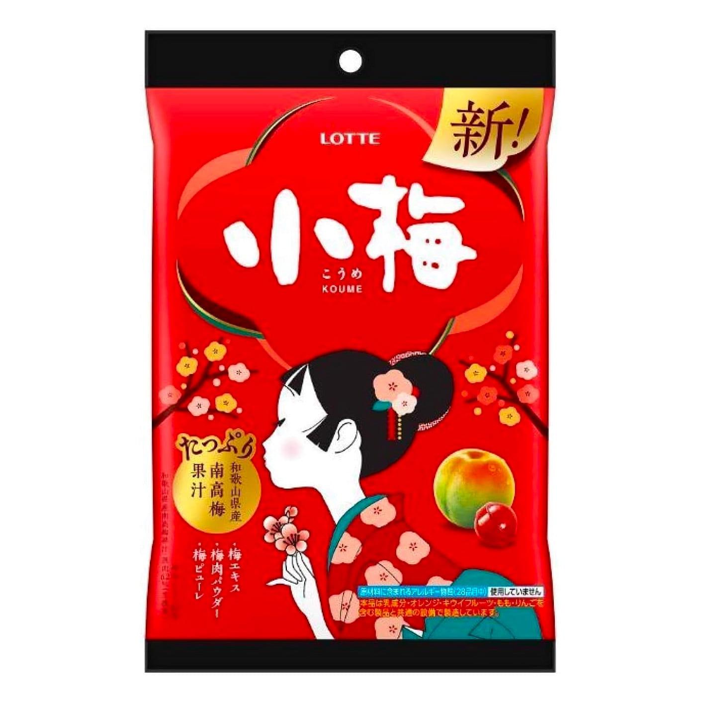 Hard Candy Plum Paste Syrup Sweet Sour LOTTE 60g 1 each